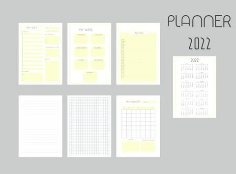 Set of planners vector illustration. Stock Illustration
