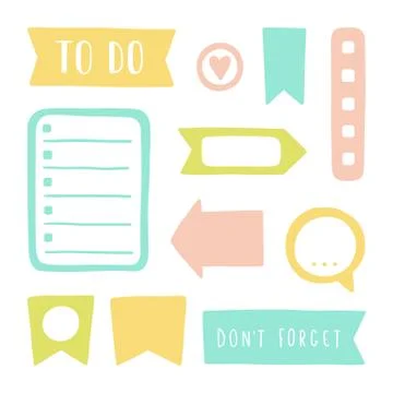 Set of planning elements. Illustrazione stock