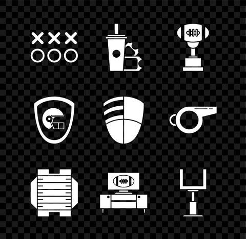 Set Planning strategy concept, Award cup football, field, tv program stand, goal イラスト素材