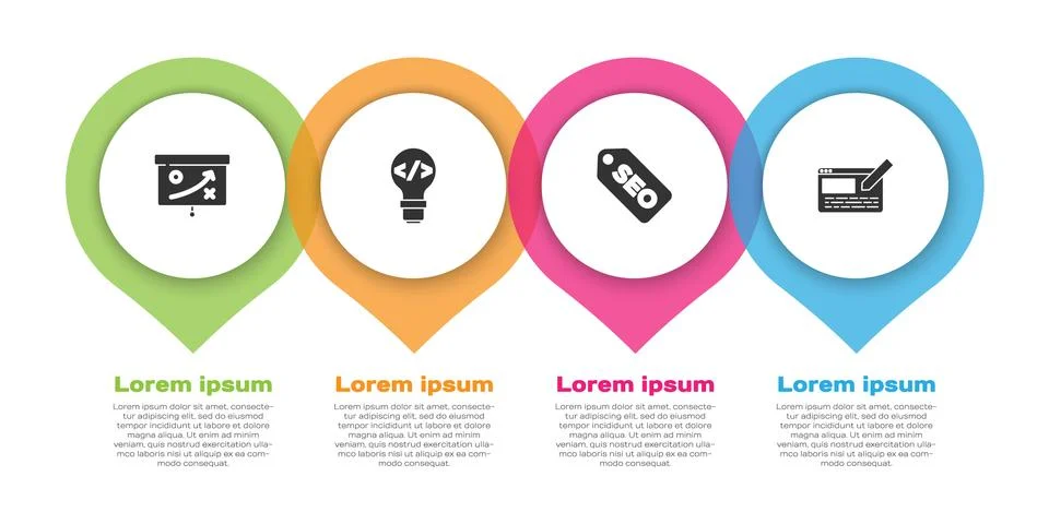 Set Planning strategy concept, Front end development, SEO optimization and UI or Stock Illustration