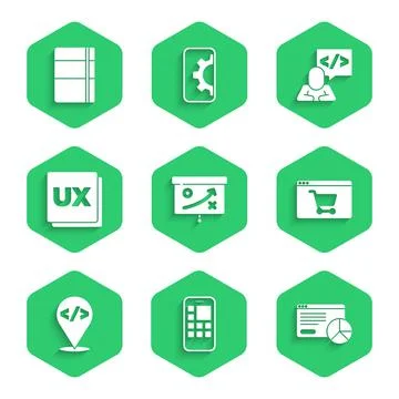 Set Planning strategy concept, Mobile Apps, Website statistic, Online shopping イラスト素材