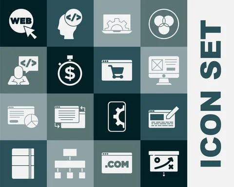 Set Planning strategy concept, UI or UX design, Web development, Time is money Stock Illustration
