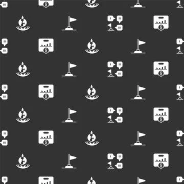 Set Planning strategy, Key performance indicator, World expansion and Flag on Stock Illustration