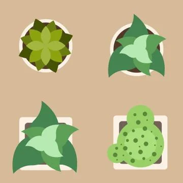 Set of plants. Flat vector illustration Stock Illustration