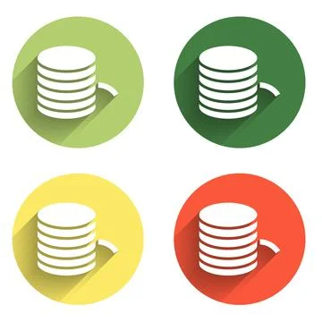 Set Plastic filament for 3D printing icon isolated with long shadow backgro.. Stock Illustration
