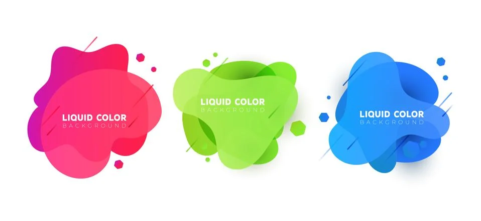 Set of plastic liquid gradient bubbles banner. Vector design for covers, gree Illustrazione stock