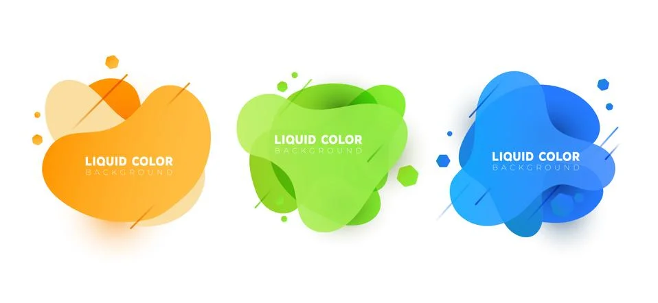Set of plastic liquid gradient bubbles banner. Vector design for covers, gree Stockillustratie