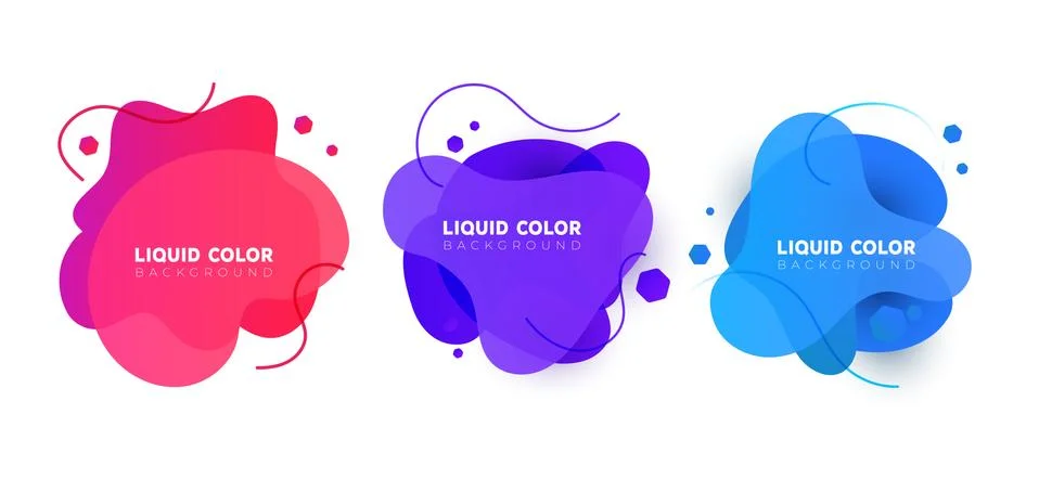 Set of plastic liquid gradient bubbles banner. Vector design for covers, gree Stockillustratie