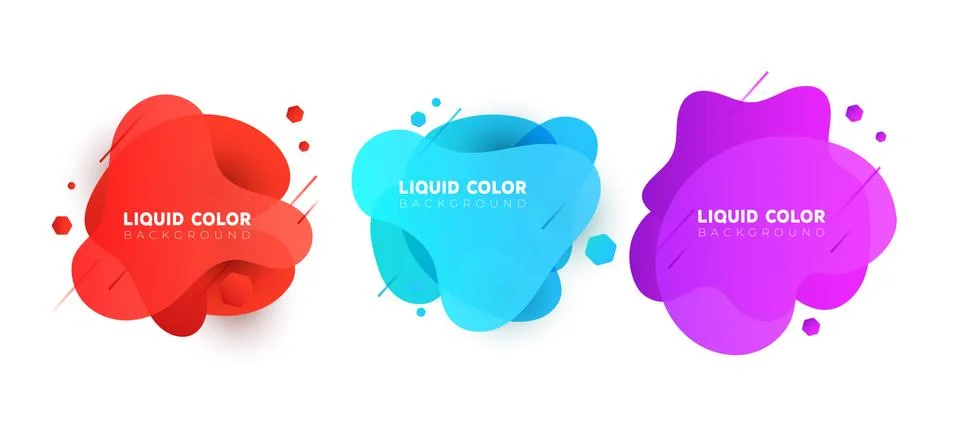 Set of plastic liquid gradient bubbles banner. Vector design for covers, gree 스톡 일러스트