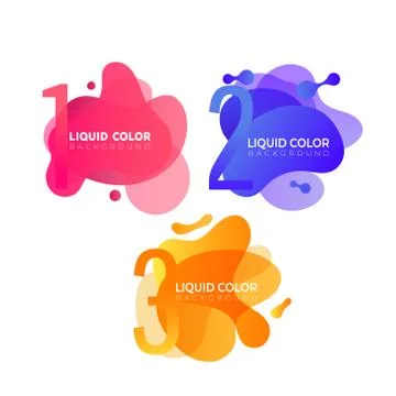 Set of plastic liquid gradient bubbles. Vector design for covers, greeting ca Stock-Illustration