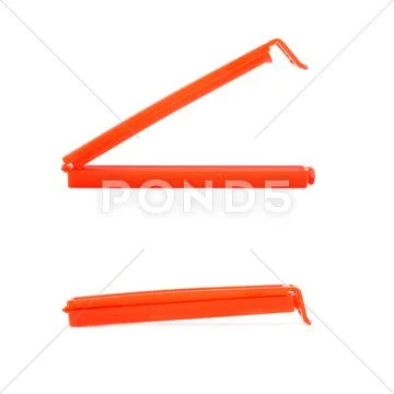 Set of Plastic peg pin isolated over the white background Stock Photos