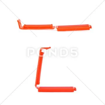 Set of Plastic peg pin isolated over the white background Stock Photos
