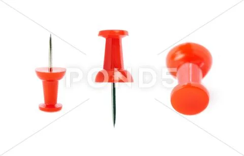 Set of Plastic pin isolated over the white background Stock Photos