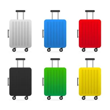 Set Plastic travel bag vector illustration 库存插图