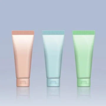 Set of plastic tubes for cosmetics. 스톡 일러스트