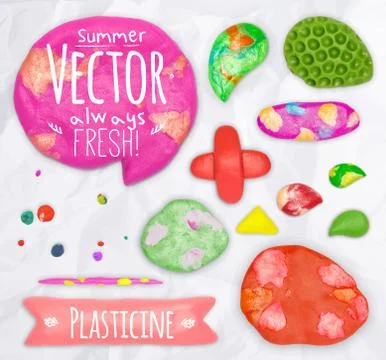 Set of plasticine sings Stock Illustration