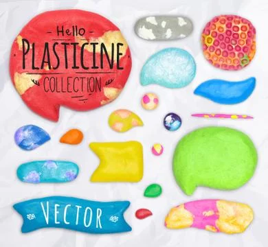 Set of plasticine sings Stock Illustration