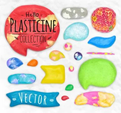 Set of plasticine sings Illustrazione stock