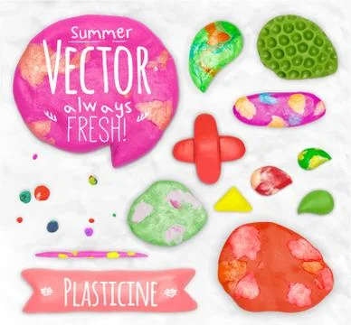 Set of plasticine sings Illustrazione stock