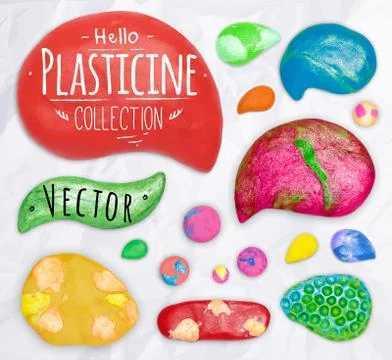 Set of plasticine symbols Stock Illustration