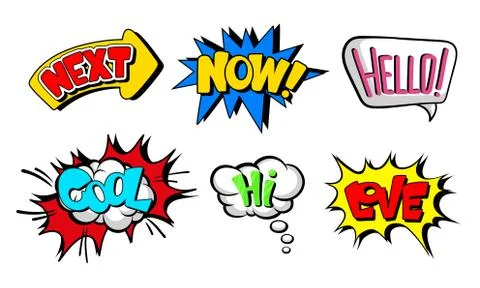 Set of plates with different advertising labels. Vector illustration. Stock Illustration