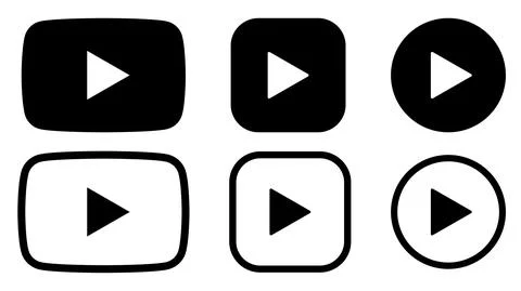 Set of play buttons icons Stock Illustration