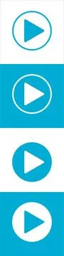 Set of play icons on white background. Stock Illustration