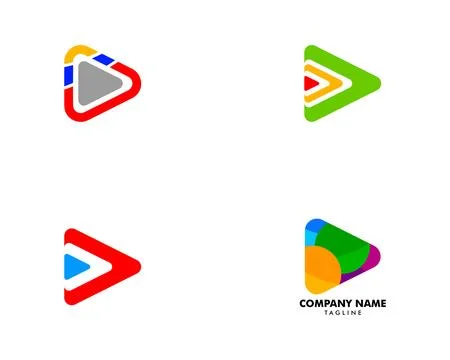 Set of Play logo vector illustration template Stock Illustration