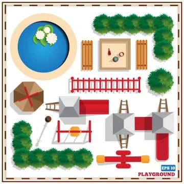 A set of playground elements. 스톡 일러스트