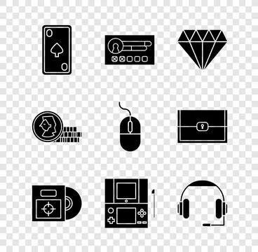 Set Playing card with diamonds, Create account screen, Diamond, CD or DVD d.. Stock Illustration