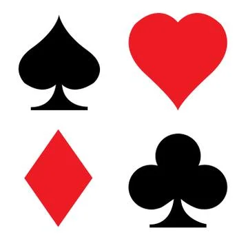 Set of playing card icon on white background. flat style. card suit icon for Stock Illustration