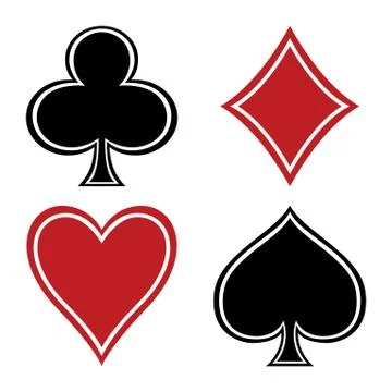 Set of playing card suits. Stock Illustration