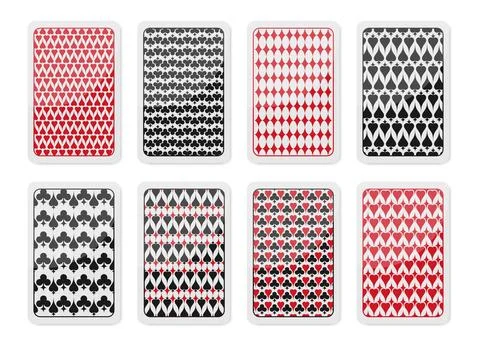 Set of playing cards back side design with suits patterns Stock Illustration