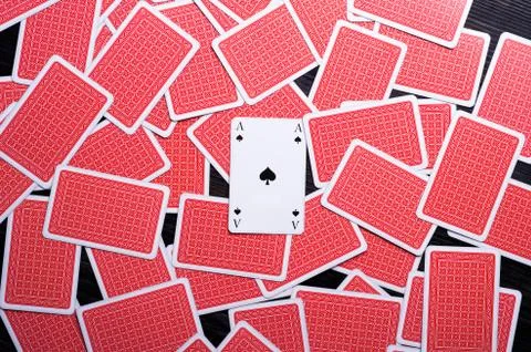 Set of playing cards with open ace. Gambling, hobby and divination concept Foto stock