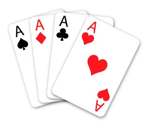 Set of playing cards. Vector four aces Illustrazione stock