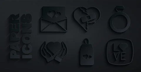 Set Please do not disturb with heart, Wedding rings, Heart hand, Love text,.. イラスト素材