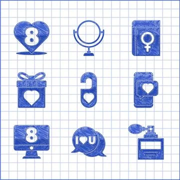 Set Please do not disturb with heart Speech bubble I love you Perfume Online  Stock-Illustration