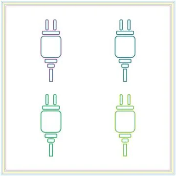 Set of plug icons isolated on  white backgrounds. Stock Illustration