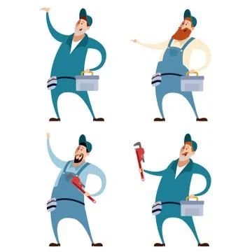 Set of Plumbers Illustrazione stock