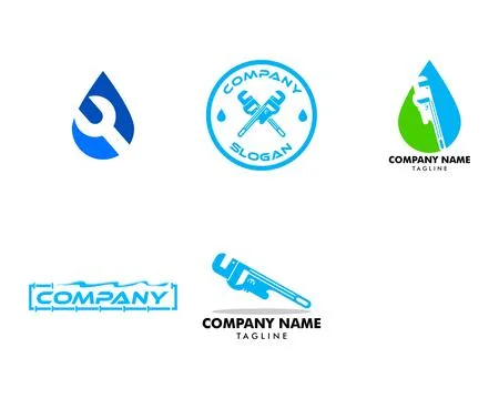 Set of Plumbing Service Logo Template, Water Service Logo Ilustração Stock