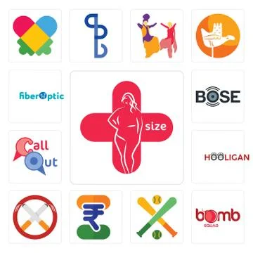 Set of plus size, bomb squad, fantasy baseball, indian rupee, non smoking, ho Free Stock Illustration