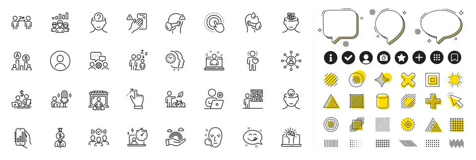 Set of Podcast, Ab testing and Manager line icons for web app. Pictogram icon 库存插图