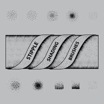 Set point brushes simulate shading Stock Illustration