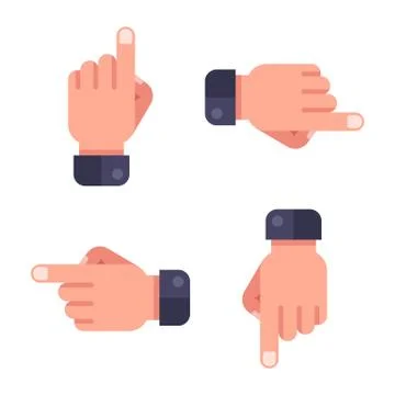 Set pointer. hand shows direction. Stock Illustration