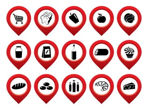 Set of the pointer supermarket Stock Illustration