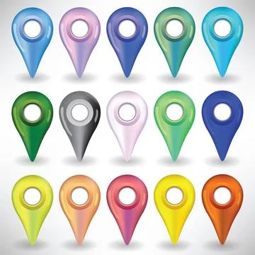 Set of pointers colorful illustration with pointers set on white backgroun... Stock Photos