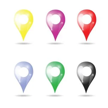 Set of pointers colorful illustration with set of pointers on white backgr... Stock Photos