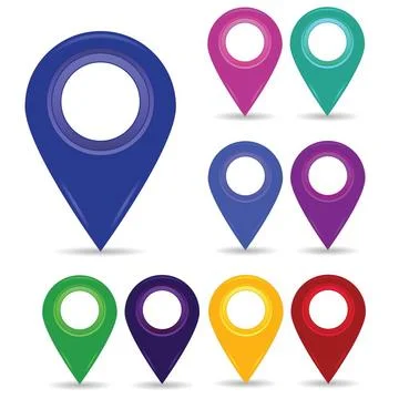 Set of pointers colorful illustration with set of pointers on white backgr... Stock Photos