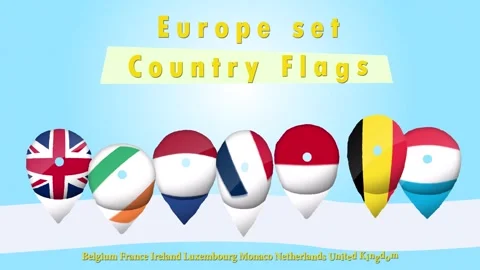 Set of pointers with European countries Stock Footage 278045780