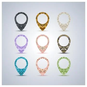 A set of pointers to map of the triangles,  illustration. Stock Illustration